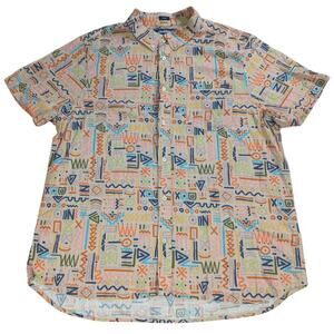 Chubbies Friday Geometric Print Button Up Shirt Short Sleeve Men's XL